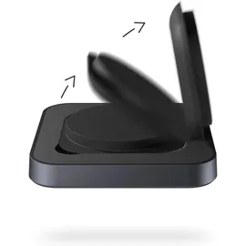 Zen ZENS Nightstand Charger - Kabelloses Ladegerät + AC-Netzteil - 15 Watt, - Apple Fast Charge - Schwarz