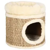 vidaXL Katzenhaus mit Luxuriösem Katzenbett 33 cm Seegras