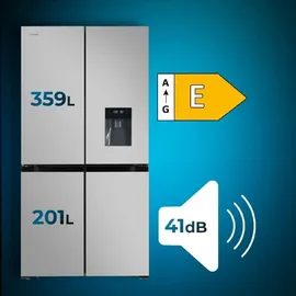 Cecotec  Bolero Coolmarket 4D 564 Side-by-Side (564 l, 1830 mm hoch, Edelstahl)