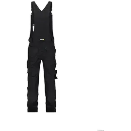 DASSY Stretch-Latzhose mit Stretch und Kniepolstertaschen, schwarz