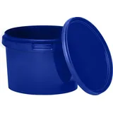Benbow Eimer mit Deckel 0,5L x1000 Blau - lebensmittelecht, stabil, luftdicht, auslaufsicher, geruchsneutral - Plastikeimer mit Henkel - leer - Blau