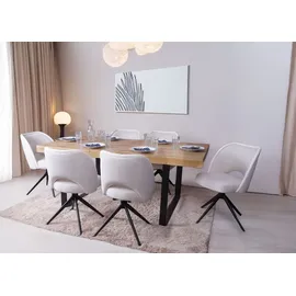 MCW Esszimmerstuhl MCW-N72 Stoff creme 6er Set