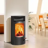 Austroflamm Koko 2.0 Kaminofen Stahl Gussgrau, Warmhaltefach Keramik Schwarz mat...