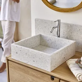 Tikamoon Waschbecken Made aus Premium-Terrazzo in Moon