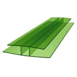 H-Profil Polycarbonat 1500mm Grün 6mm – Stegplatten Verbinder für Doppelstegplatten | Hohlkammerplatten Verbindungsprofil für Gewächshaus & Überdachungen