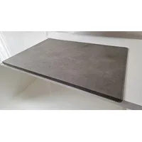 Gewinkelte Schreibtischunterlage mit Kantenschutz Nubuk Leder 60 x 38 Grau