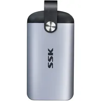 SSK Externe Portable NVMe SSD 4TB, max 2000MB/s nur bei USB 3.2 Gen2x2, SSD-Festplatte-extern, Ledergriff, External Festplatte SSD für iPhone 15, Android, Windows, Tablet, Mac, Xbox One