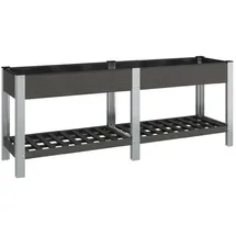 furnicato Garten-Hochbeet mit Ablage 200 x 50 x 75 cm Grau