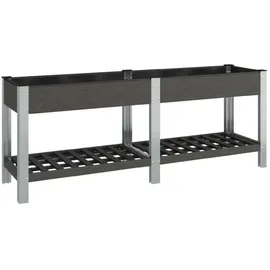 furnicato Garten-Hochbeet mit Ablage 200 x 50 x 75 cm Grau