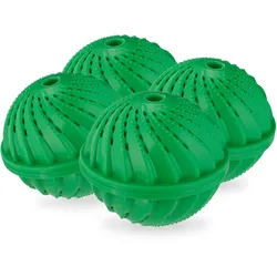 Relaxdays Waschball, 4er Set, Waschkugel für Waschmaschine, ökologisch, hautfreundlich, Waschen ohne Waschmittel, grün
