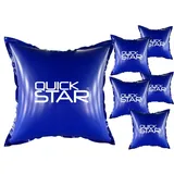 Quick Star 6 Stück Poolkissen Eckig 120x120 cm Blau | 4 Seile & Sicherheitsventil | 2X Reparaturset | PVC 0,44mm | Winter Pool Kissen mit Doppelnaht | Luftkissen Chlor- und UV-Beständig