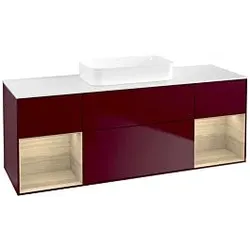 Villeroy und Boch Finion Waschtischunterschrank F741PCHB 160x60,3x50,1cm, Regale Oak Veneer, Peony Matt
