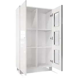 Vladon Standvitrine Denjo 71 x 129 x 35 cm Braun/Weiß