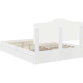 vidaXL Aufbewahrungsbett mit Kopfteil Weiß 160 x 200 cm Holzwerkstoff