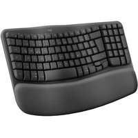 Logitech Wave Keys kabellose ergonomische Tastatur, gepolsterte Handballenauflage, komfortables