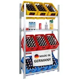 Proregal Getränkekistenregal Getränkeregal Chiemsee Made in Germany HxBxT 185 x 106 x 34 cm 9 Kisten auf 3 Ebenen & Board Verzinkt