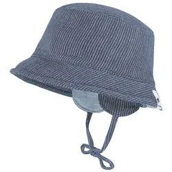 Sonnenhut MAXIMO, Baby, Gr. 45, blau, Baumwolle, gestreift, casual, Hüte, Fischerhut mit Ohrenklappen