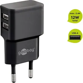 goobay Dual USB-Ladegerät 2,4 A schwarz