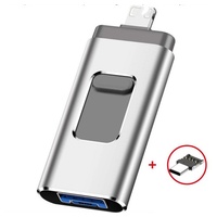 GelldG USB-Stick 64 GB 4 in 1 USB-Stick (Lesegeschwindigkeit 25,00 MB/s) grau|silberfarben