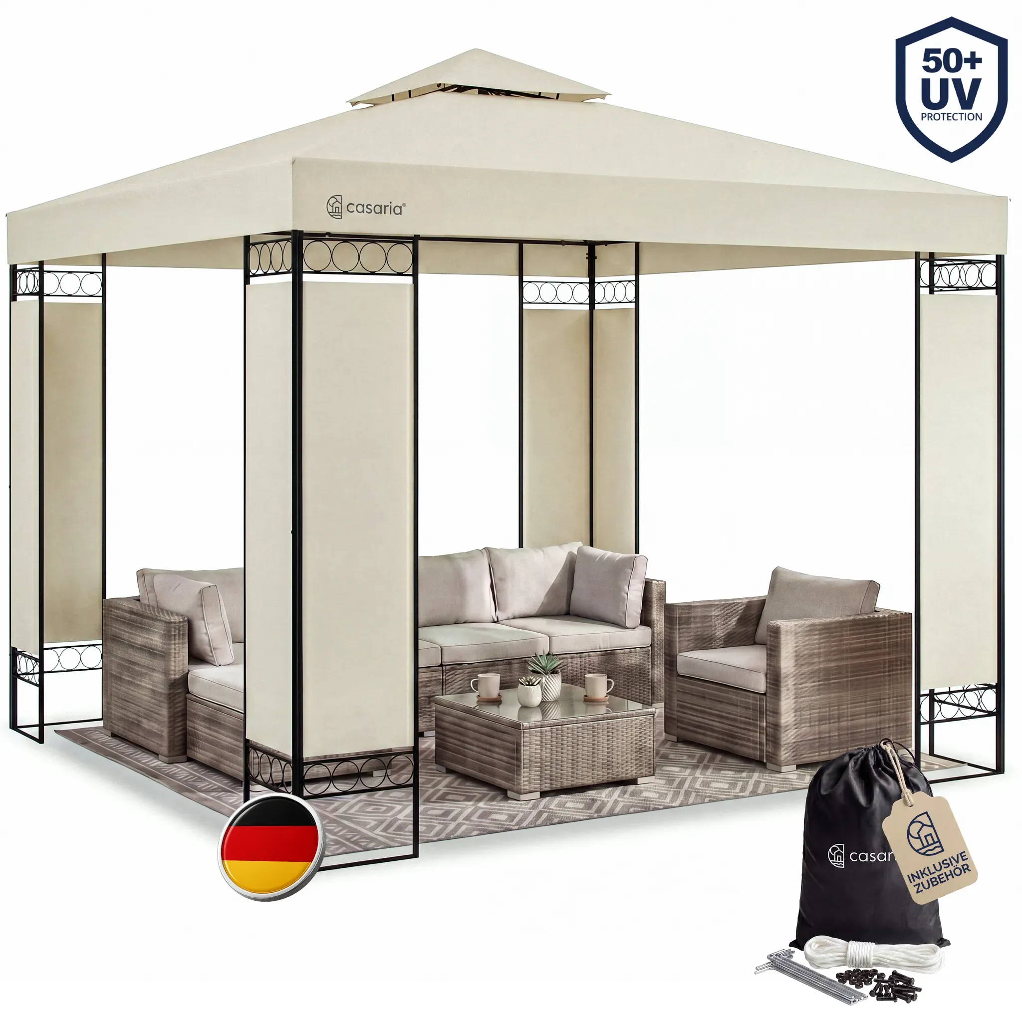 Metal Gazebo Lorca Cream 3x3m
