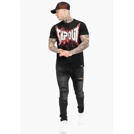 TapouT Herren T-Shirt normale Passform Splashing schwarz|rot 2XL