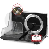 EMERIO Allesschneider "Made in EU", Edelstahl Messereinheit in Deutschland produziert, einstellbar 0-17mm, BPA frei, platzsparend klappbar, mit Sicherheit...