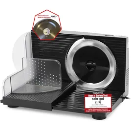 EMERIO Allesschneider "Made in EU", Edelstahl Messereinheit in Deutschland produziert, einstellbar 0-17mm, BPA frei, platzsparend klappbar, mit Sicherheit...