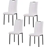 Hti-Living HTI-Living, Stühle, Esszimmerstuhl Denton Kunstleder Weiss 4er-Set