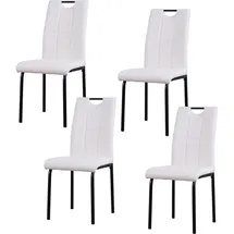 Hti-Living HTI-Living, Stühle, Esszimmerstuhl Denton Kunstleder Weiss 4er-Set