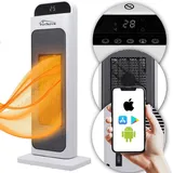 Tronitechnik TroniTechnik® Turm-Keramik-Heizer 2000 Watt WIFI / APP, Heizlüfter, Fernbedienung, Oszillation, Timer, Kippsicherung, LCD