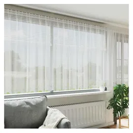 vidaXL Spitzenvorhang mit Vorhängen Weiß 160 x 400 cm Polyester
