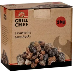 LANDMANN GRILLCHEF Lavasteine 3kg  Nachfüllpackung für Lavastein-Gasgrills  Gleichmäßige Wärmeverteilung & Wärmespeicherung  Zum Auffangen von Fett