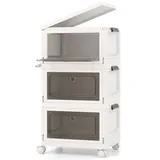 Costway Aufbewahrungsbox 41 x 31,5 x 72,5 cm 3-tlg. weiß