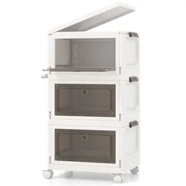 Costway Aufbewahrungsbox 41 x 31,5 x 72,5 cm 3-tlg. weiß
