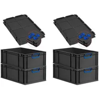 Proregal Eurobox, Schwarz, blau Kunststoff, Rechteckig, 40x22x60 cm, Ordnen