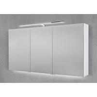 Spiegelschrank 140 cm mit LED Chrom Beleuchtung Doppelspiegeltüren Beton Anthrazit