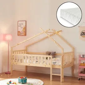 [en.casa] Hausbett Sotkamo 90 x 200 cm Kiefer natur beige