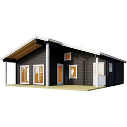 Weka Wochenendhaus mit 2 Etagen inkl. Aufbauservice - 890x834x401cm - grau - Fichtenholz / Glas
