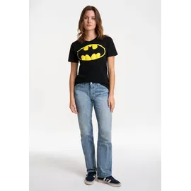 LOGOSHIRT T-Shirt LOGOSHIRT "DC Comics - Batman Logo", Damen, Gr. XXL, schwarz, 100% Baumwolle, bedruckt, normal, Rundhals, Shirts T-Shirt, mit lizenziertem Print