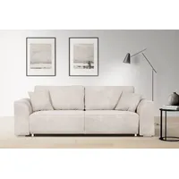 INOSIGN 3-Sitzer INOSIGN "BEATRICE, B: 250 cm - wahlweise mit Bettfunktion", beige (creme), B:250cm H:92cm T:107cm, 100% Polyester, Sofas, u. Bettkasten, incl. 2 Zierkissen