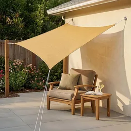 Relaxdays Sonnensegel, HDPE Beige