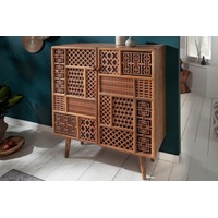 Riess Ambiente Massives Highboard MARRAKESCH 120cm Mangoholz Boho Sideboard Kommode Schrank