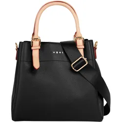 Henkeltasche BUGATTI "ELLA", Damen, Gr. B/H/T: 22cm x 21cm x 10cm onesize, schwarz, Kunstfaser, unifarben, Taschen