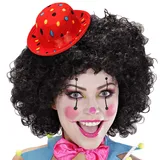 NET TOYS Gepunkteter Mini-Hut Melone Clown | Roter Samt | Lustige Unisex-Verkleidung Partyhütchen für Erwachsene geeignet für Fasching & Karneval