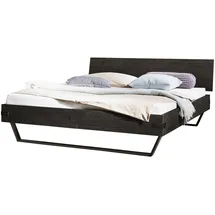Hasena Ezzo Massivholzbett Akazie Vintage Metall Anthrazit - Grey