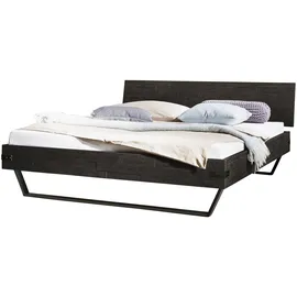 Hasena Ezzo Massivholzbett Akazie Vintage Metall Anthrazit - Grey