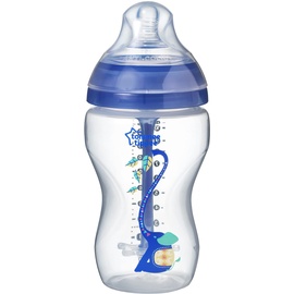 TOMMEE TIPPEE Babyflasche Advanced Anti-Kolik, Superweicher Sauger, 3+ Monate, 340ml, Blau mit Dekorationen