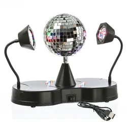 Spiegelkugel 2 LED Schwanenhals Spots Party Disco Effekt USB/Batterie