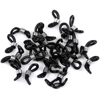 maDDma Brillenband 30 Gummischlaufen Ösen für Brillenband Brillenkette, schwarz silber schwarz|silberfarben