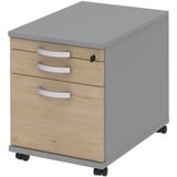 Röhr-Bush röhr Techno Rollcontainer grau, hickory-eiche 3 Auszüge 43,0 x 60,0 x 54,4 cm